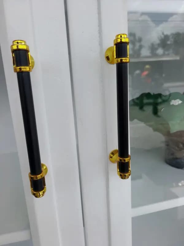 Black and Gold aluminum door handles